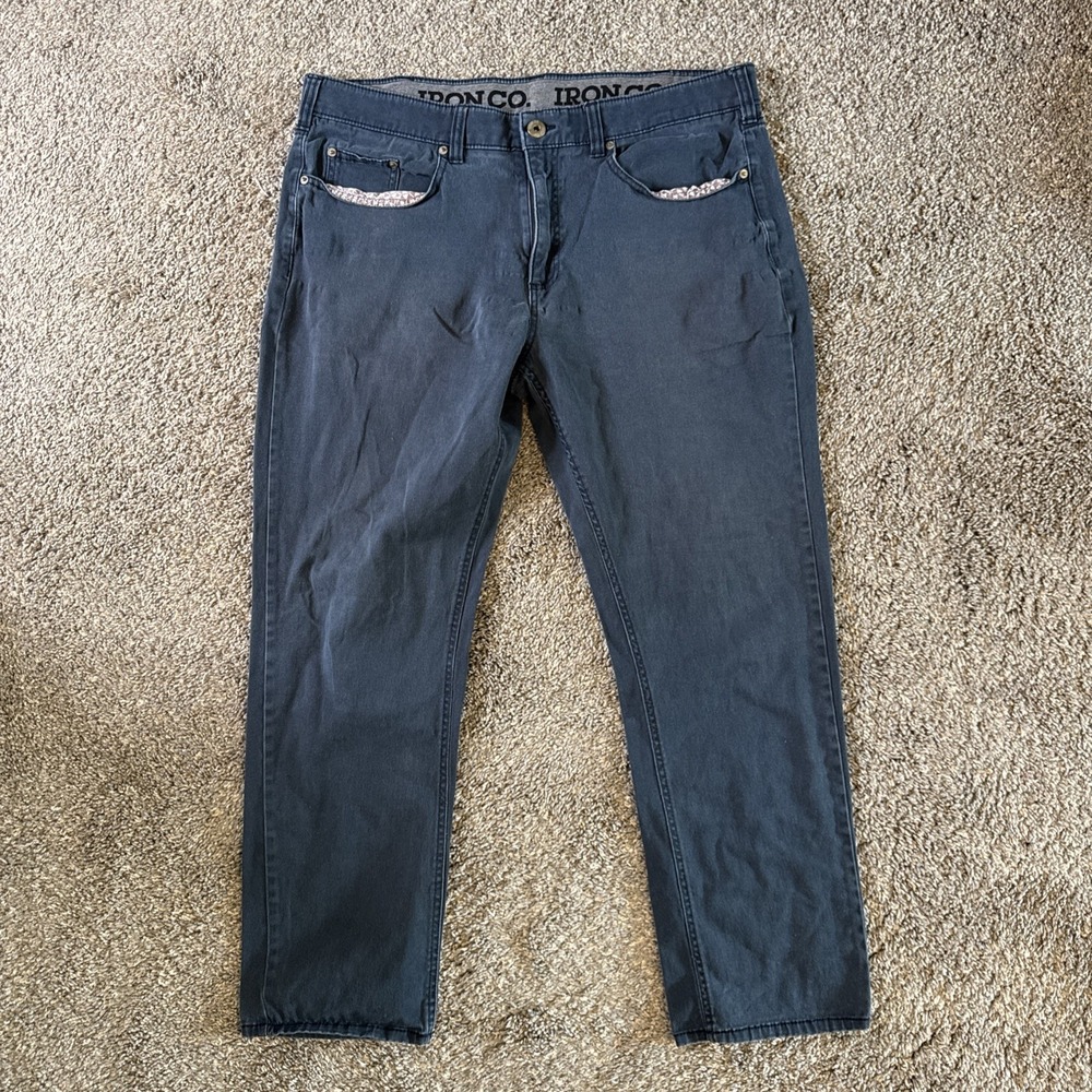 Iron Co.‎ Jeans Mens Navy Blue Stretch Jeans 5-Pocket Pants Casual Size 36x30